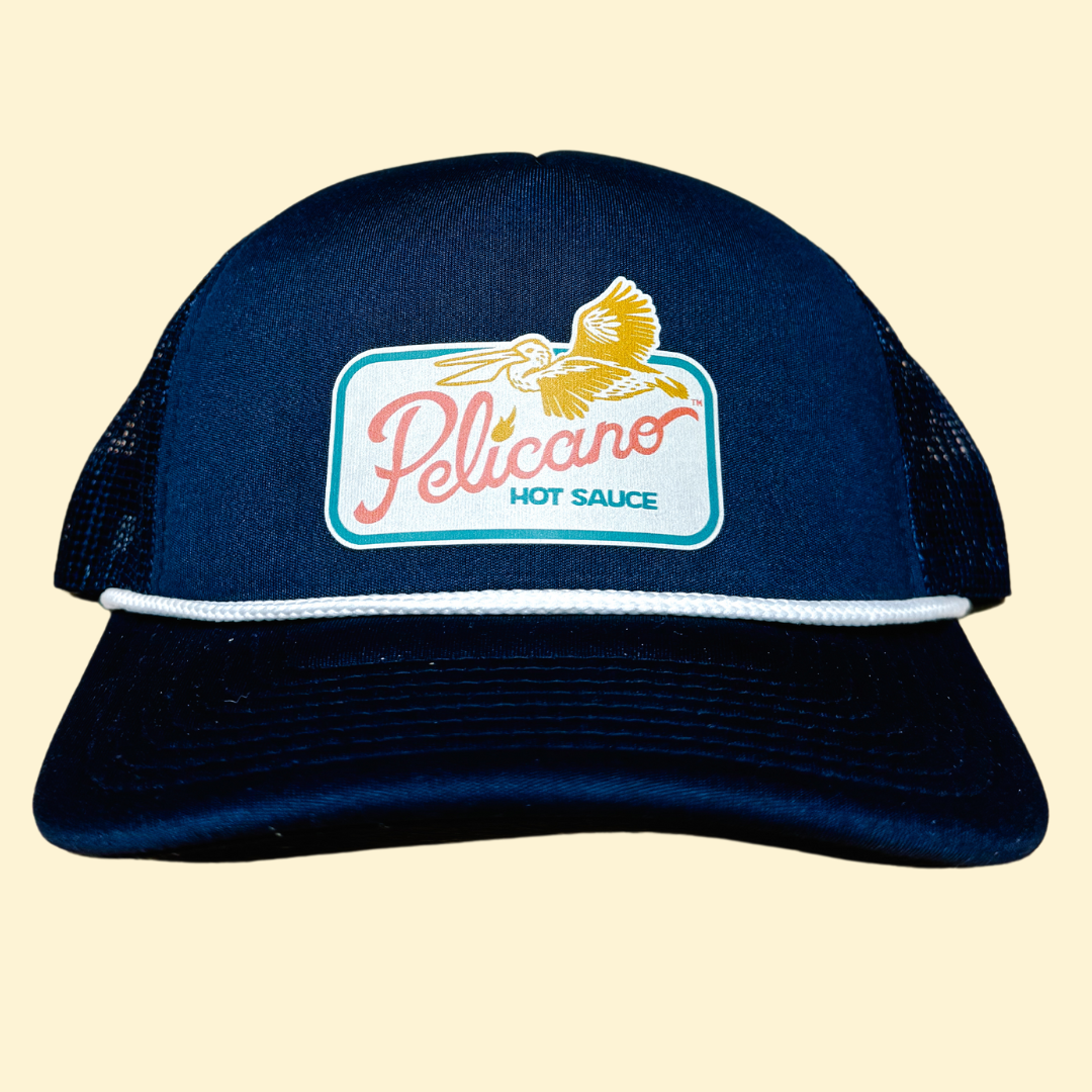 Navy Pelicano Classic Foam Trucker Pelicano Hot Sauce